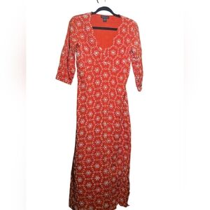 Dress nado size medium red dress with white eyelet design gorgous a must see!
